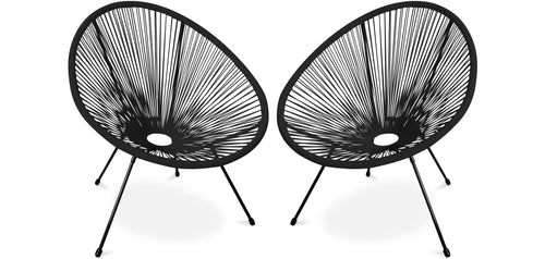 Pack Fauteuil Acapulco x2 - Piétement Noir - Nouvelle Édition