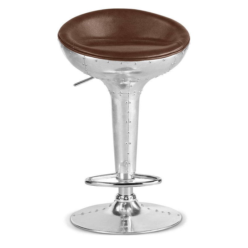 Okrągły metalowy stołek - w stylu lotniczym - 70 cm - Aviator