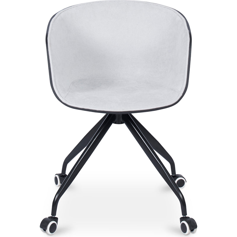 Upholstered Office Chair with Armrests - Desk Chair with Castors - Black and White - Jodie - gallery 1