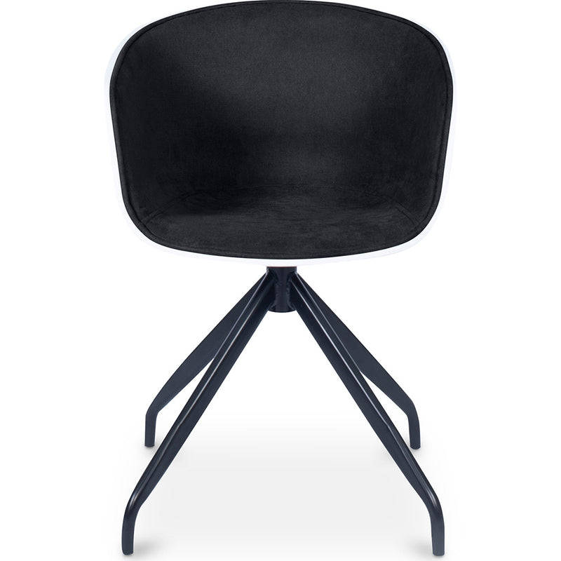 Upholstered Office Chair with Armrests - Black and White Desk Chair - Jodie - gallery 1