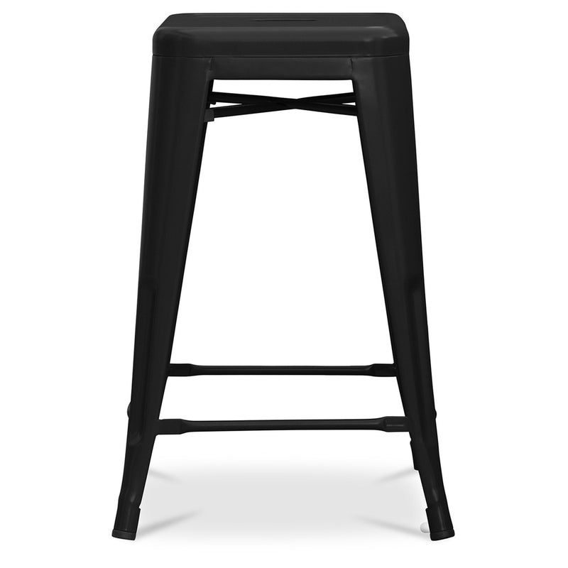 Bar Stool - Industrial Design - Matte Steel - 60cm - New edition - Stylix - gallery 1