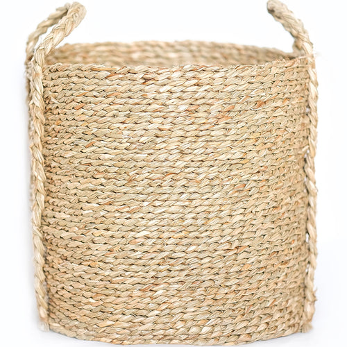 Natural Fiber Basket with Handles - 30x30CM - Taral - gallery 1