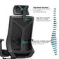 Ergonomic Office Chair with Wheels and Armrests - Pebbles