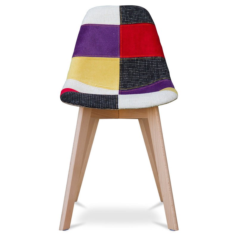 Sedia da pranzo Denisse in stile scandinavo dal design premium - Patchwork Tessa