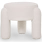 Stool Upholstered In Off-White Bouclé Fabric – Modern Seat For Living Room And Bedroom - Boreta