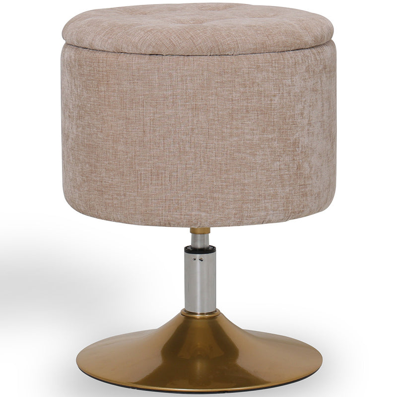 Stool With Storage Upholstered In Chenille - Tony