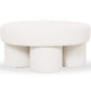 Designer Ottoman In White Bouclé – Modern Coffee Table - Sera