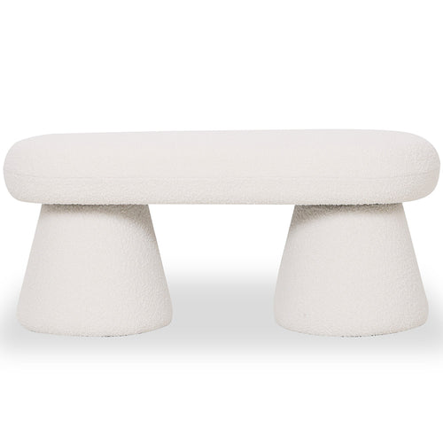 Modern Style Bench Upholstered In Bouclé Fabric - Kurt