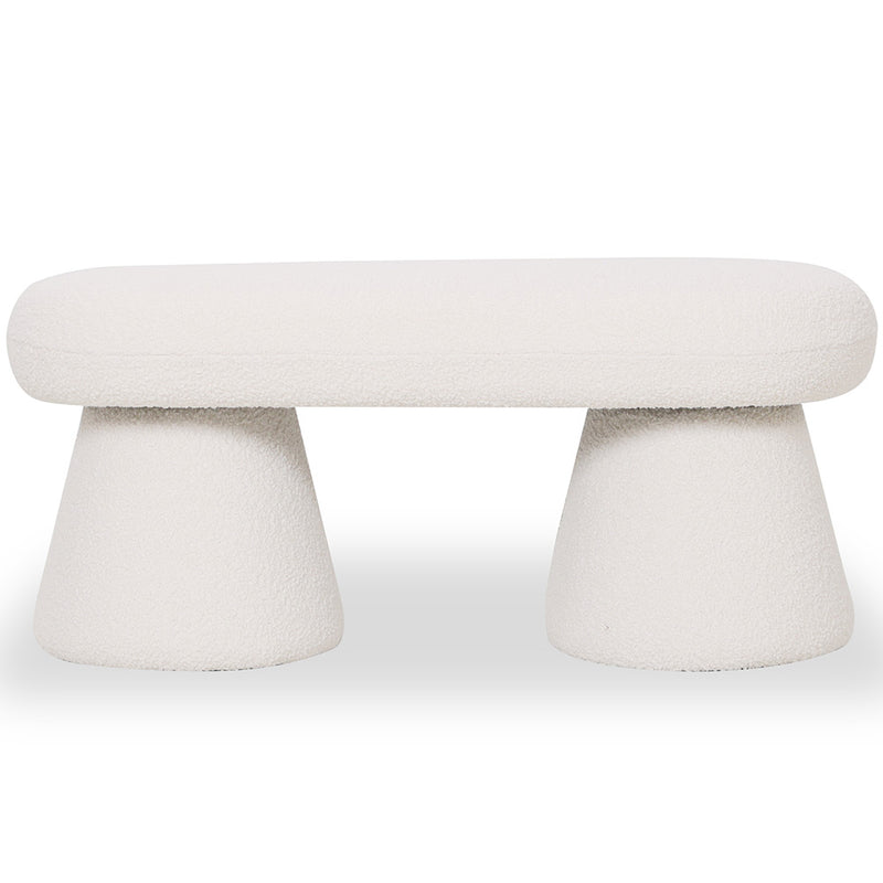 Modern Style Bench Upholstered In Bouclé Fabric - Kurt