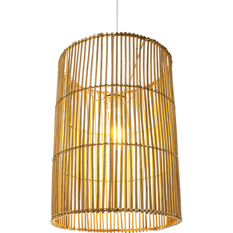 Hanging Lamp Boho Style Natural Rattan - An