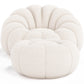 Upholstered Armchair with Ottoman - White Boucle - Rubi - gallery 3