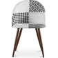 Dining Chair - Upholstered in Black and White Patchwork - Evelyne