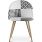 Dining Chair - Upholstered in Black and White Patchwork - Evelyne