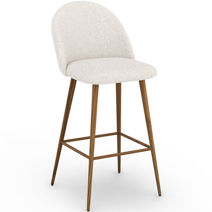 Stool Upholstered in Bouclé Fabric - Scandinavian Design - 76 cm - Evelyne