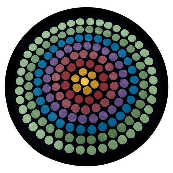 Round Rug Wool – Geometric Design – 104 cm – Yoler - gallery 1