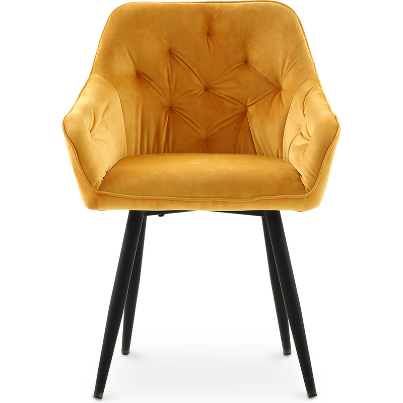 Silla de comedor tapizada en terciopelo, diseño escandinavo retro, patas de madera - Alene