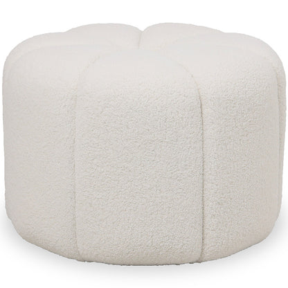 Pouf rotondo in tessuto bouclé - Harley