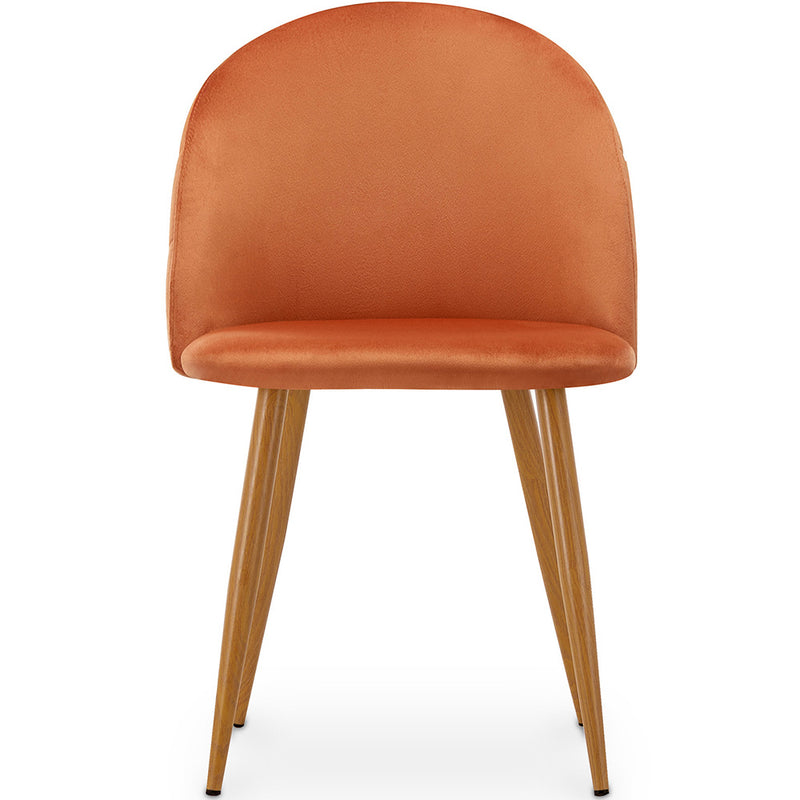 Dining Chair - Upholstered in Velvet - Backrest with Pattern - Evelyne