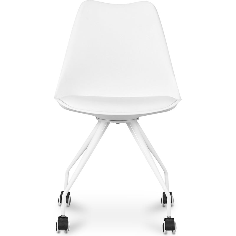 Office Chair with Wheels - White Desk Chair - Yemy
