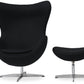 Fauteuil avec repose-pieds design en forme d'œuf - Revêtement en tissu - Brave