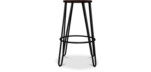 Taboret Okrągły - Industrialny Design - Drewno i Metal - 74cm - Szpilka do włosów