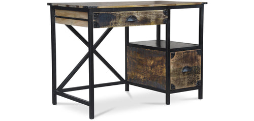 Bureau en Bois avec Tiroirs - Design Industriel - Nashville