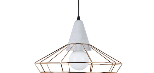 Lampe de plafond de style rétro - Lampe suspendue en métal et béton - Giotto