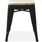 Banco Design Industrial - Madeira & Metal - 45cm - Stylix