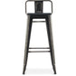 Bar stool with backrest - Industrial design - Wood and steel - 76cm - Stylix