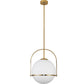 Lampa sufitowa z kulą ze szkła - Złota lampa wisząca - Anette