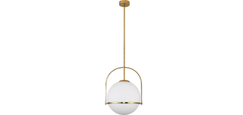 Lampa sufitowa z kulą ze szkła - Złota lampa wisząca - Anette