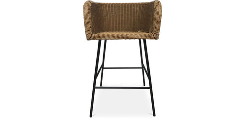 Tabouret en rotin avec accoudoirs - Boho Bali Design - Ishita