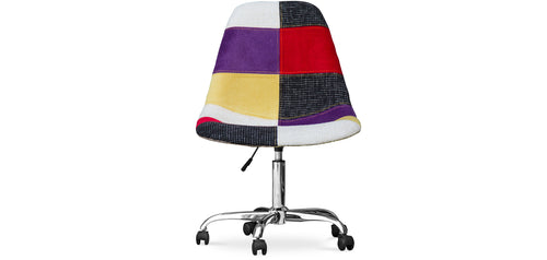 Chaise de Bureau à roulettes - Chaise de Bureau - Tapissée en Patchwork - Tessa