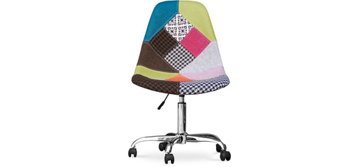 Chaise de Bureau à roulettes - Chaise de Bureau - Tapissée en Patchwork - Simona