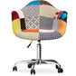 Chaise de bureau avec accoudoirs - Chaise de bureau à roulettes - Tapissée en patchwork - Patty