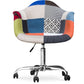 Chaise de bureau avec accoudoirs - Chaise de bureau à roulettes - Tapissée en patchwork - Pixi