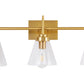 Applique Murale Dorée - Abat-jour en Cristal - 3 Lampes - Runa
