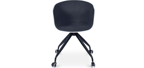 Chaise de bureau avec accoudoirs - Chaise de bureau à roulettes - Noir et blanc - Jodie