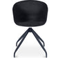 Chaise de bureau tapissée avec accoudoirs - Chaise de bureau noire et blanche - Jodie