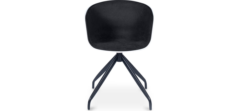 Chaise de bureau tapissée avec accoudoirs - Chaise de bureau noire et blanche - Jodie