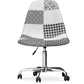 Chaise de bureau à roulettes - Chaise de bureau tapissée en patchwork - Noir et blanc - Denisse