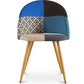 Chaise de salle à manger tapissée en patchwork - Style scandinave - Evelyne