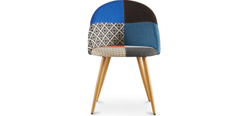 Chaise de salle à manger tapissée en patchwork - Style scandinave - Evelyne