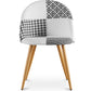 Chaise de salle à manger - tapissée en patchwork noir et blanc - Evelyne