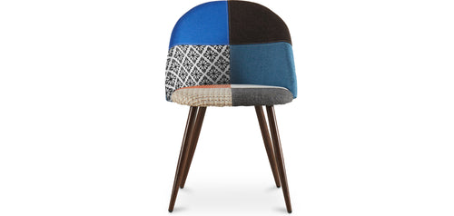 Chaise de salle à manger tapissée en patchwork - Style scandinave - Pixi
