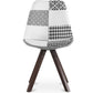 Chaise de salle à manger - Tapissée en Patchwork - Noir et Blanc - Denisse