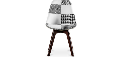 Dining chair - upholstered in black and white patchwork - New edition - Sam
