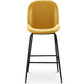 Velvet stool with backrest - Retro design - Elias
