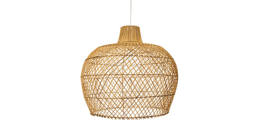 Lampe de plafond en rotin - Lampe suspendue de style Boho Bali - Mai