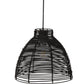 Lampa sufitowa z czarnego rattanu - Lampa wisząca w stylu Boho Bali - Gian